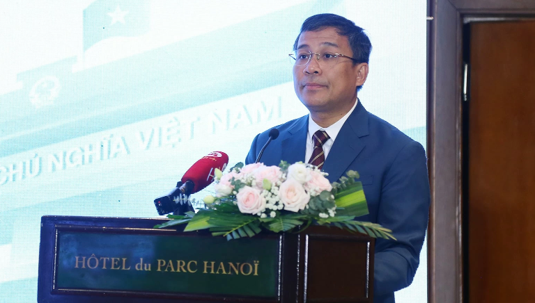 Thứ trưởng Thường trực Bộ Ngoại giao Nguyễn Minh Vũ phát biểu khai mạc Hội thảo quốc tế về hợp tác vì biên giới, biển, đảo hòa bình và phát triển. (Ảnh: Anh Sơn) Thứ trưởng Thường trực Bộ Ngoại giao Nguyễn Minh Vũ phát biểu khai mạc Hội thảo quốc tế về hợp tác vì biên giới, biển, đảo hòa bình và phát triển. (Ảnh: Anh Sơn)