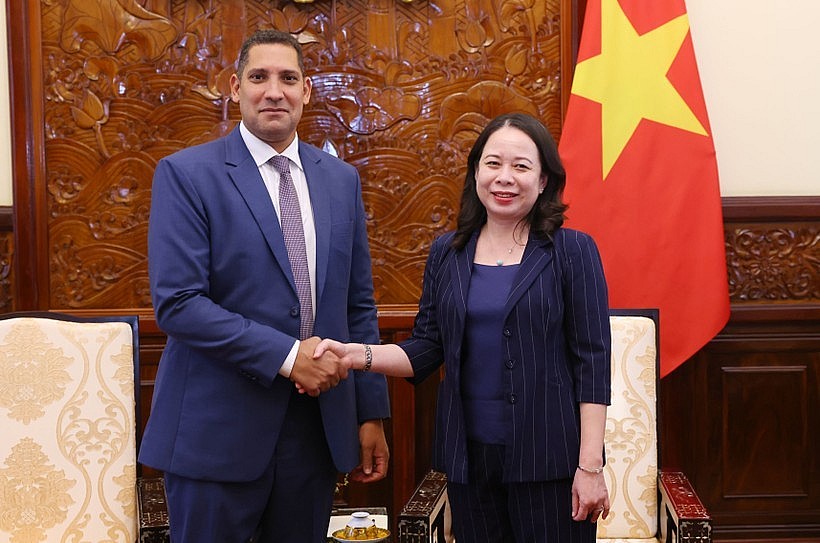 Vice President Vo Thi Anh Xuan (right) receives Swedish Ambassador to Vietnam Johan Ndisi in Hanoi on October 15. (Photo: VNA) Vice President Vo Thi Anh Xuan (right) receives Swedish Ambassador to Vietnam Johan Ndisi in Hanoi on October 15. (Photo: VNA)