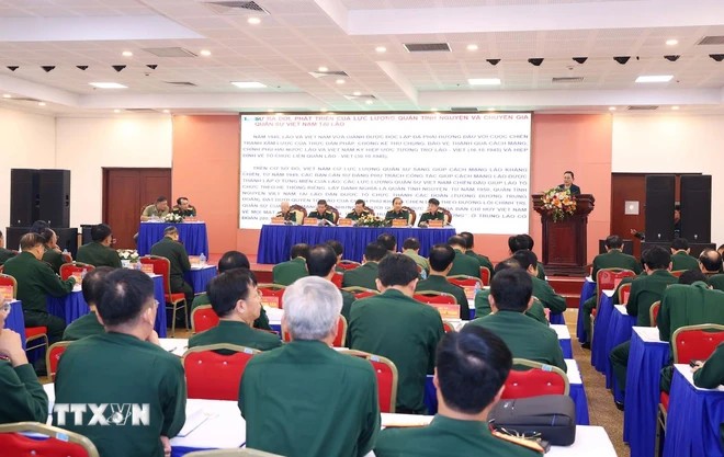 Hội thảo khoa học “Quân tình nguyện và chuyên gia quân sự Việt Nam giúp cách mạng Lào-Ý nghĩa lịch sử và bài học kinh nghiệm Dấu chân quân tình nguyện Việt Nam trên đất Lào: tình hữu nghị thắm đượm máu và hoa