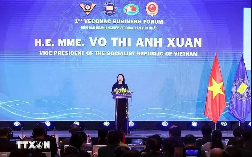 Vice State President of Vietnam Vo Thi Anh Xuan addresses the opening of the first Veterans Confederation of ASEAN Countries (VECONAC) Business Forum in Hanoi on October 25 (Photo: VNA) Vice State President of Vietnam Vo Thi Anh Xuan addresses the opening of the first Veterans Confederation of ASEAN Countries (VECONAC) Business Forum in Hanoi on October 25 (Photo: VNA)