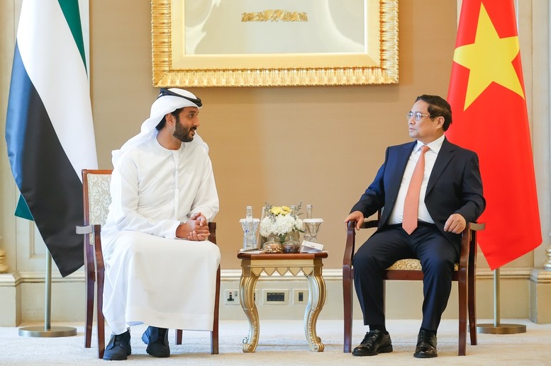 Thủ tướng Phạm Minh Chính tiếp Bộ trưởng Bộ Kinh tế UAE Abdulla bin Touq Al Marri - Ảnh: VGP/ Thủ tướng Phạm Minh Chính tiếp Bộ trưởng Bộ Kinh tế UAE Abdulla bin Touq Al Marri - Ảnh: VGP/