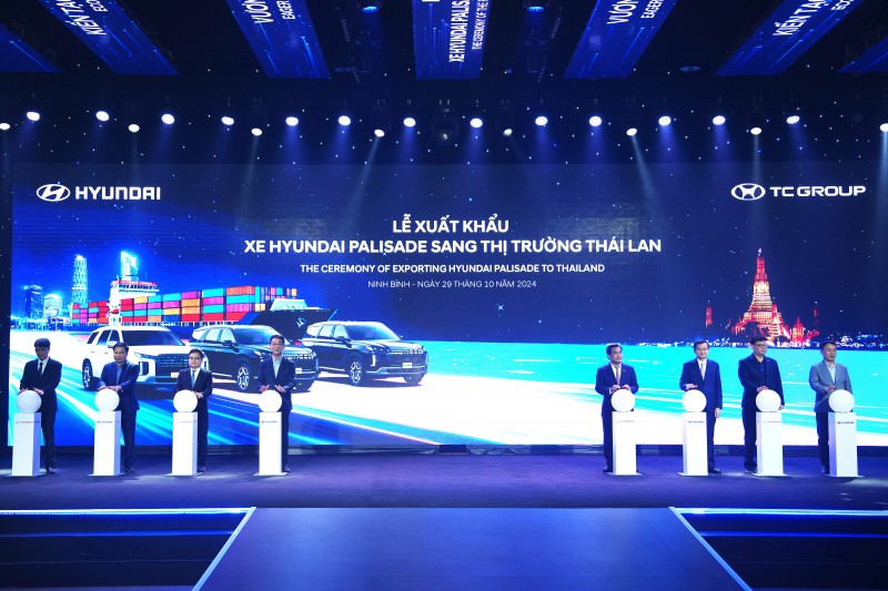Công ty CP Sản xuất Ô tô Hyundai Thành Công Việt Nam (HTMV) - Liên doanh sản xuất giữa TC Group (Tập đoàn Thành Công) và Hyundai Motor đã tổ chức Lễ xuất khẩu xe ô tô Hyundai Palisade sang thị trường Thái Lan Công ty CP Sản xuất Ô tô Hyundai Thành Công Việt Nam (HTMV) - Liên doanh sản xuất giữa TC Group (Tập đoàn Thành Công) và Hyundai Motor đã tổ chức Lễ xuất khẩu xe ô tô Hyundai Palisade sang thị trường Thái Lan