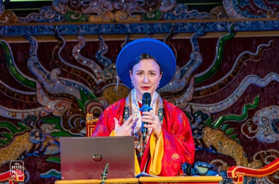 Art Historian Amandine Marie Anne Dabat, fifth-generation descendant of Emperor Ham Nghi. Photo: Hue Monuments Conservation Center Art Historian Amandine Marie Anne Dabat, fifth-generation descendant of Emperor Ham Nghi. Photo: Hue Monuments Conservation Center