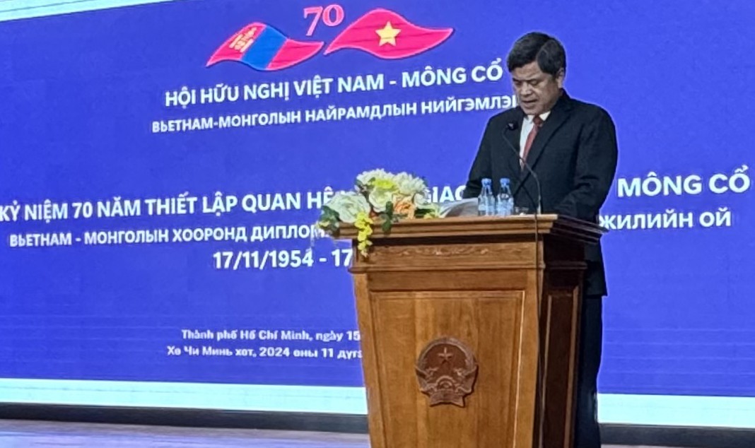 Ông Trần Thanh Nam, Thứ trưởng Bộ Nông nghiệp và Phát triển nông thôn, Chủ tịch Hội hữu nghị Việt Nam - Mông Cổ phát biểu tại lễ kỷ niệm. Ông Trần Thanh Nam, Thứ trưởng Bộ Nông nghiệp và Phát triển nông thôn, Chủ tịch Hội hữu nghị Việt Nam - Mông Cổ phát biểu tại lễ kỷ niệm.