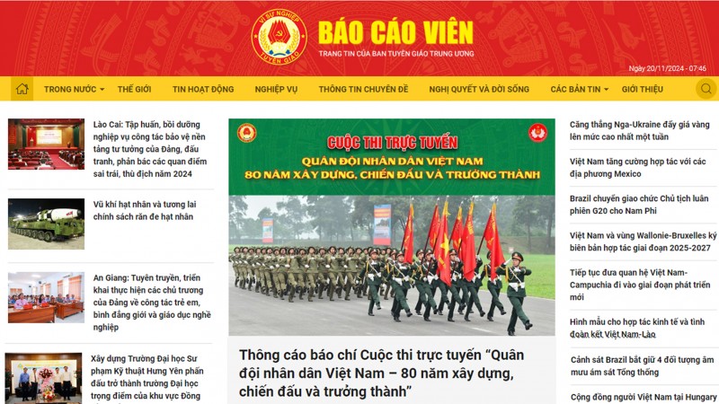 Phát động cuộc thi trực tuyến “Quân đội nhân dân Việt Nam - 80 năm xây dựng, chiến đấu và trưởng thành” Phát động cuộc thi trực tuyến “Quân đội nhân dân Việt Nam - 80 năm xây dựng, chiến đấu và trưởng thành”
