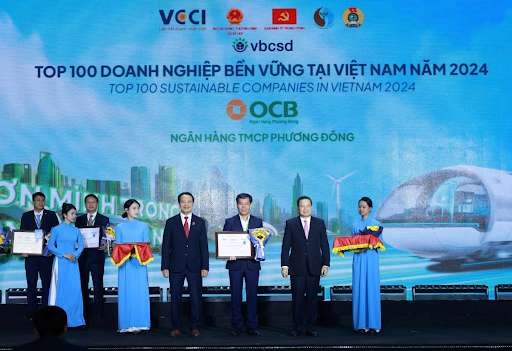OCB được vinh danh trong top 100 doanh nghiệp bền vững Việt Nam 2024 OCB được vinh danh trong top 100 doanh nghiệp bền vững Việt Nam 2024