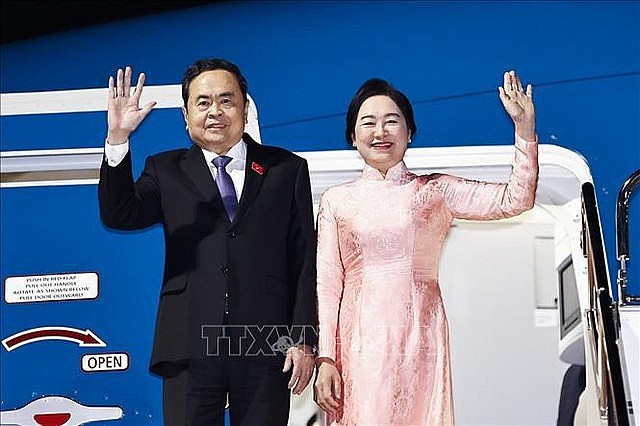 Vietnamese National Assembly Chairman Tran Thanh Man (L) and his spouse. Vietnamese National Assembly Chairman Tran Thanh Man (L) and his spouse.