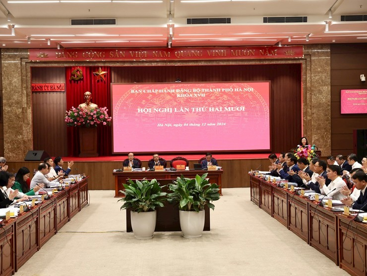 Hội nghị lần thứ 20 Ban Chấp hành Đảng bộ thành phố Hà Nội khoá XVII (Ảnh: T.L). Hội nghị lần thứ 20 Ban Chấp hành Đảng bộ thành phố Hà Nội khoá XVII (Ảnh: T.L).