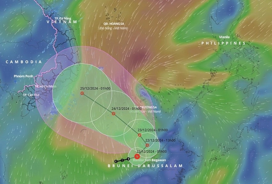 The tropical depressing is heading towards the southcentral coast of Vietnam. The tropical depressing is heading towards the southcentral coast of Vietnam.