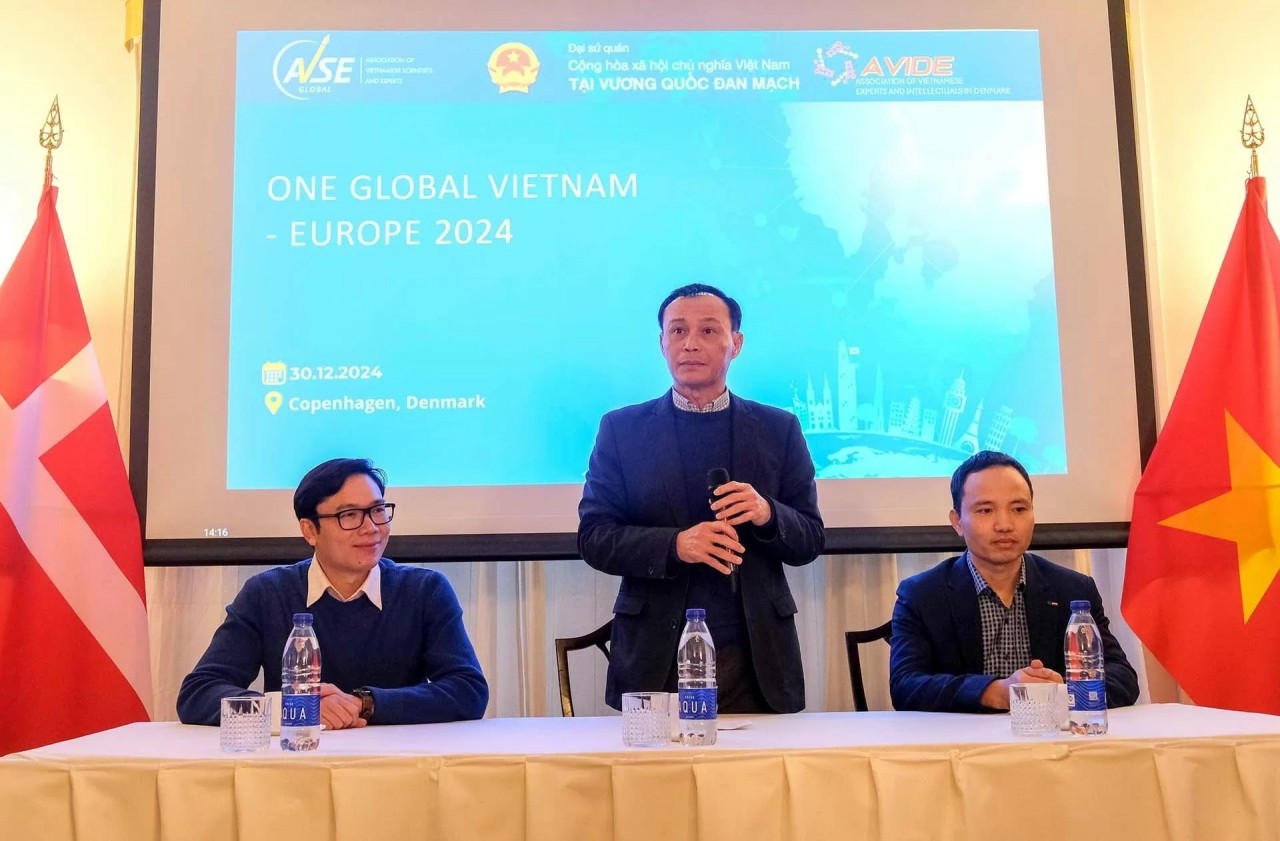 Vietnamese Ambassador to Denmark Luong Thanh Nghi speaks at the meeting. (Photo: scov.gov.vn)