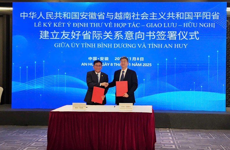 Bình Dương và An Huy (Trung Quốc) ký kết Ý định thư về hợp tác, giao lưu và hữu nghị Bình Dương và An Huy (Trung Quốc) ký kết Ý định thư về hợp tác, giao lưu và hữu nghị