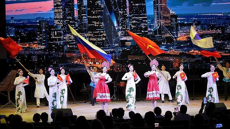 Vietnamese artists perform at the opening ceremony of the Vietnamese Cultural Days in Russia in 2024. Vietnamese artists perform at the opening ceremony of the Vietnamese Cultural Days in Russia in 2024.