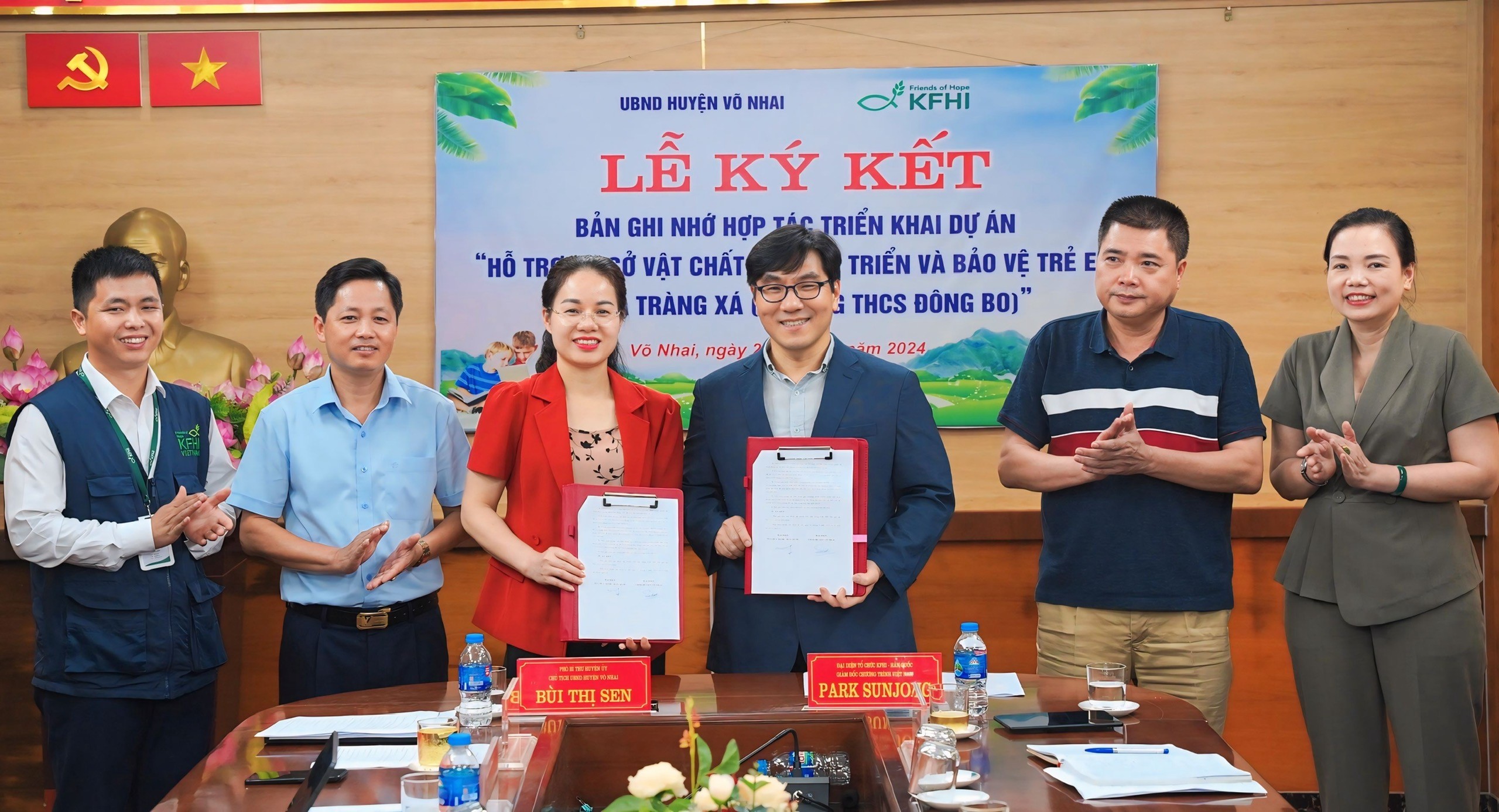Lễ ký kết bản ghi nhớ triển khai Dự án “Hỗ trợ cơ sơ vật chất để phát triển và bảo vệ trẻ em tại xã Tràng Xá (Trường THCS Đông Bo) Thái Nguyên: mở rộng hợp tác quốc tế, tạo động lực phát triển kinh tế