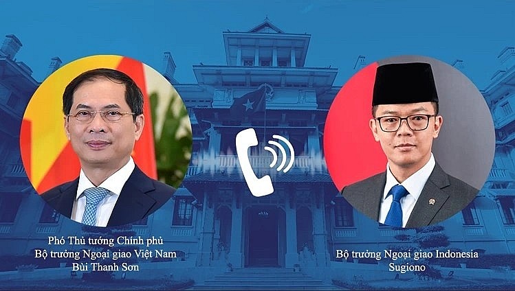Deputy Prime Minister and Foreign Minister Bui Thanh Son holds phone talks with Indonesian Foreign Minister Sugiono (Photo:VGP) Deputy Prime Minister and Foreign Minister Bui Thanh Son holds phone talks with Indonesian Foreign Minister Sugiono (Photo:VGP)