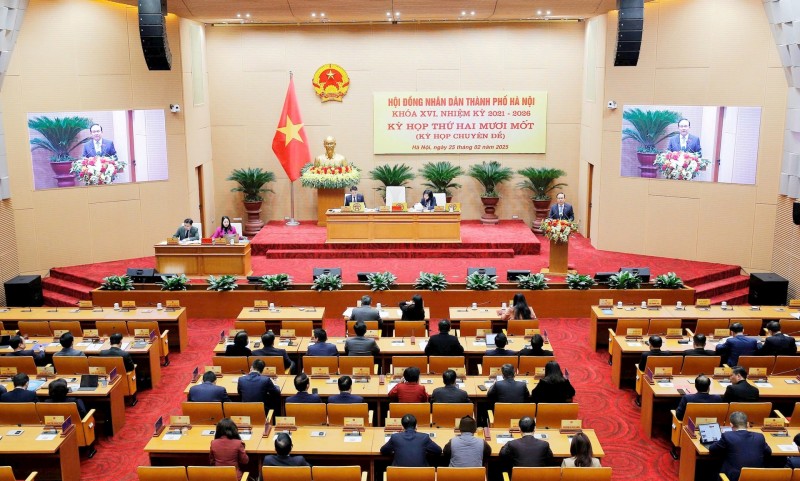 Kỳ họp lần thứ 21  HĐND TP Hà Nội (Ảnh: T.L).