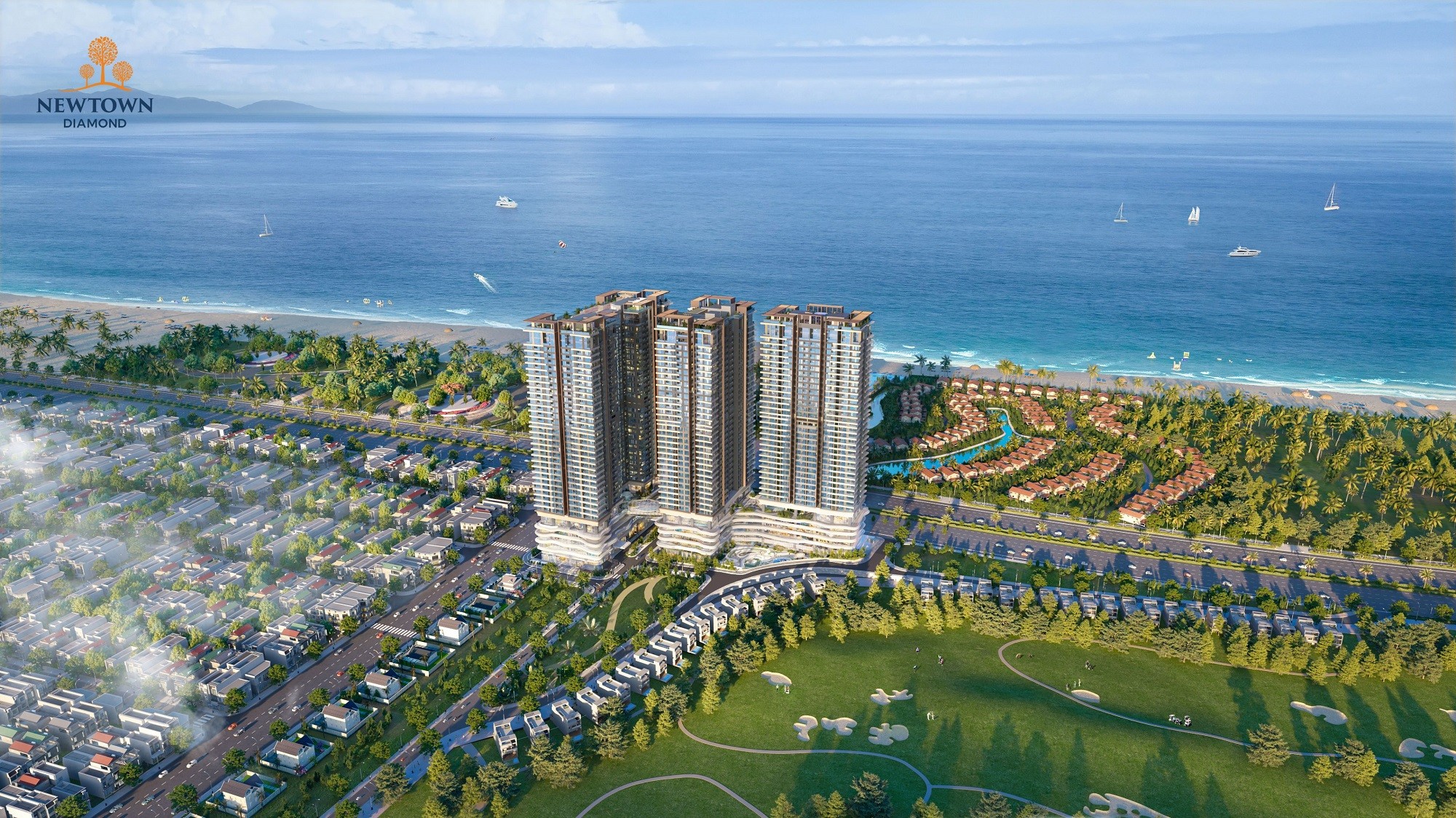 Tọa lạc tại đại lộ Trường Sa, cung đường nối Đà Nẵng với Hội An, tổ hợp căn hộ cao cấp Newtown Diamond được xem như “trái tim” giữa miền di sản khi sở hữu vị trí tâm điểm trên con đường di sản Huế - Đà Nẵng - Hội An. Tọa lạc tại đại lộ Trường Sa, cung đường nối Đà Nẵng với Hội An, tổ hợp căn hộ cao cấp Newtown Diamond được xem như “trái tim” giữa miền di sản khi sở hữu vị trí tâm điểm trên con đường di sản Huế - Đà Nẵng - Hội An.