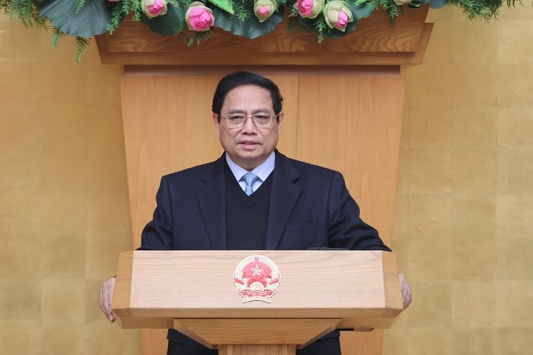 Thủ tướng Phạm Minh Chính phát biểu tại phiên họp Chính phủ thường kỳ tháng 1/2025 diễn ra ngày 5/2. (Ảnh: Báo Chính phủ) Thủ tướng Phạm Minh Chính phát biểu tại phiên họp Chính phủ thường kỳ tháng 1/2025 diễn ra ngày 5/2. (Ảnh: Báo Chính phủ)