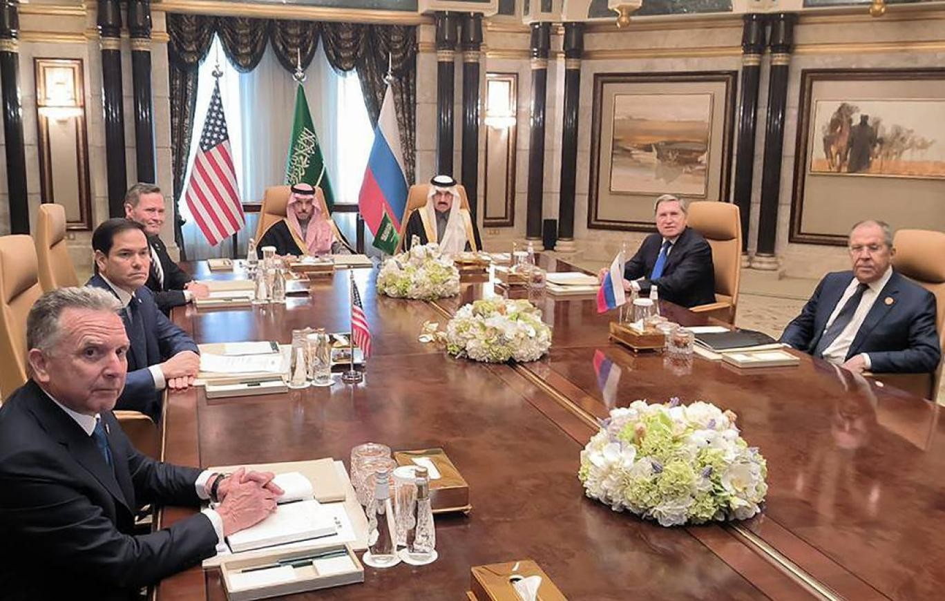 Phái đoàn cấp cao Nga - Mỹ tham gia đàm phán tại thủ đô Riyadh của Saudi Arabia, ngày 18/2. (Ảnh: TASS) Phái đoàn cấp cao Nga - Mỹ tham gia đàm phán tại thủ đô Riyadh của Saudi Arabia, ngày 18/2. (Ảnh: TASS)