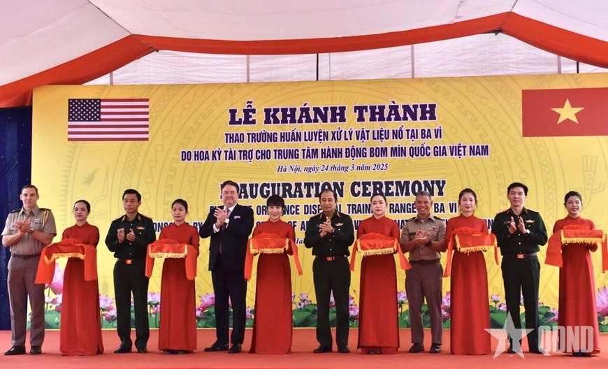 A training range for explosive material disposal, funded by the Office of Defence Cooperation (ODC) of the US Embassy in Vietnam, was inaugurated and handed over to the Vietnam National Mine Action Centre (VNMAC) at a ceremony in Hanoi on March 24. A training range for explosive material disposal, funded by the Office of Defence Cooperation (ODC) of the US Embassy in Vietnam, was inaugurated and handed over to the Vietnam National Mine Action Centre (VNMAC) at a ceremony in Hanoi on March 24.