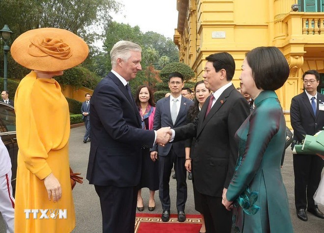 Chủ tịch nước Lương Cường chủ trì lễ đón cấp Nhà nước Nhà Vua Vương quốc Bỉ