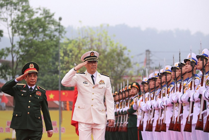 Vietnam’s Minister of National Defense Phan Van Giang and China’s Minister of National Defense Dong Jun at the 8th Vietnam-China Border Defense Friendship Exchange in April 2024. Photo: Minh Nhat Vietnam’s Minister of National Defense Phan Van Giang and China’s Minister of National Defense Dong Jun at the 8th Vietnam-China Border Defense Friendship Exchange in April 2024. Photo: Minh Nhat
