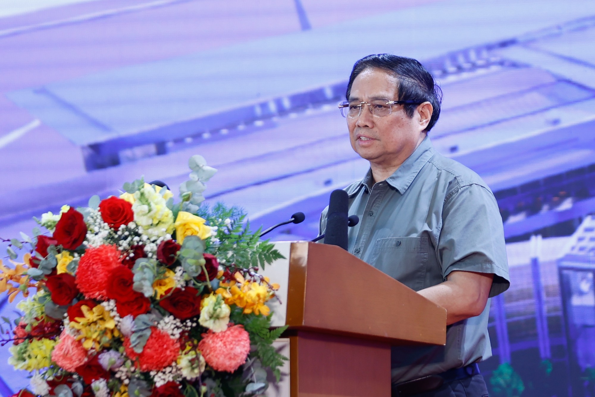 Thủ tướng Phạm Minh Chính phát biểu tại buổi lễ. (Ảnh: Báo Chính phủ) Thủ tướng Phạm Minh Chính phát biểu tại buổi lễ. (Ảnh: Báo Chính phủ)
