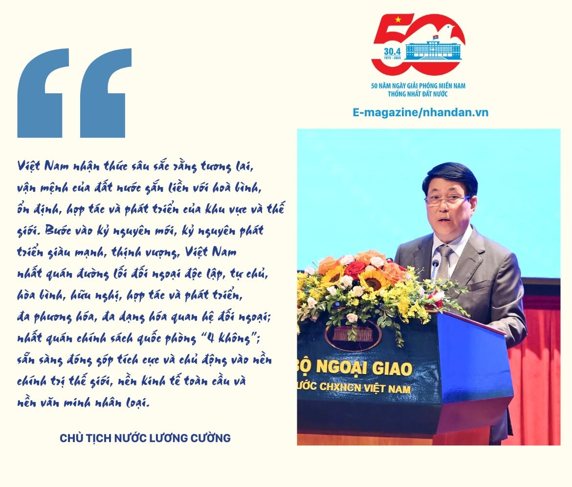 Phát biểu của Chủ tịch nước Lương Cường tại Hội thảo Quốc tế: "50 năm thống nhất đất nước: Vai trò kiến tạo hòa bình của ngoại giao trong lịch sử và h Phát biểu của Chủ tịch nước Lương Cường tại Hội thảo Quốc tế: "50 năm thống nhất đất nước: Vai trò kiến tạo hòa bình của ngoại giao trong lịch sử và h