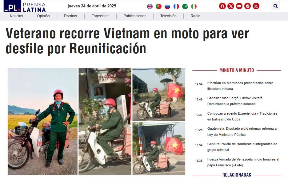 Article about veteran Trần Văn Thanh on Prensa Latina. (Screenshot: Mai Anh) Article about veteran Trần Văn Thanh on Prensa Latina. (Screenshot: Mai Anh)