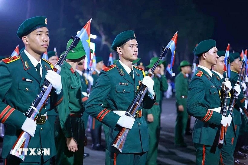 The forces are ready for the grand parade.(Photo: VNA)