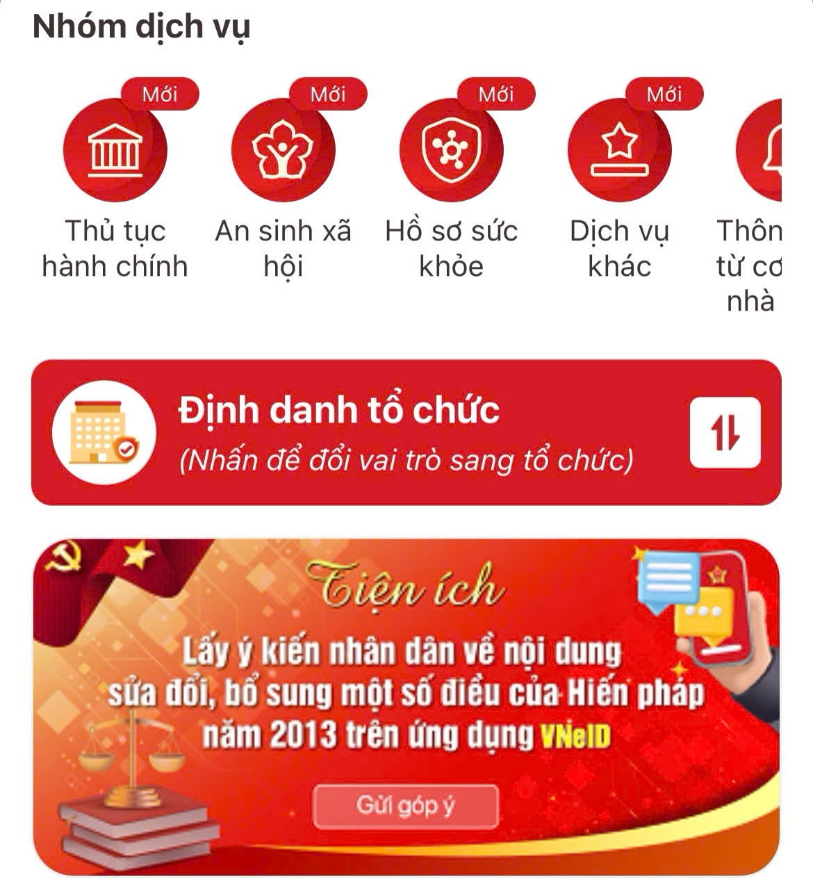 Hướng dẫn góp ý sửa đổi, bổ sung một số điều của Hiến pháp trên VNeID Hướng dẫn góp ý sửa đổi, bổ sung một số điều của Hiến pháp trên VNeID