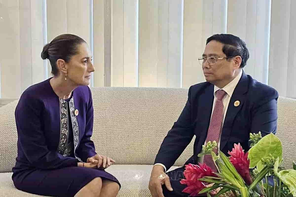 Prime Minister Pham Minh Chinh meets with President-elect of Mexico Claudia Sheinbaum at the G20 Summit in Rio de Janeiro, Brazil, on November 18, 2024. (Photo: VNA)