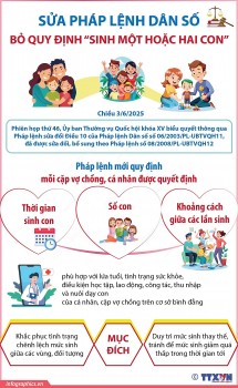 [Infographic] Sửa Pháp lệnh Dân số: Vợ chồng tự quyết định số con và thời gian sinh con