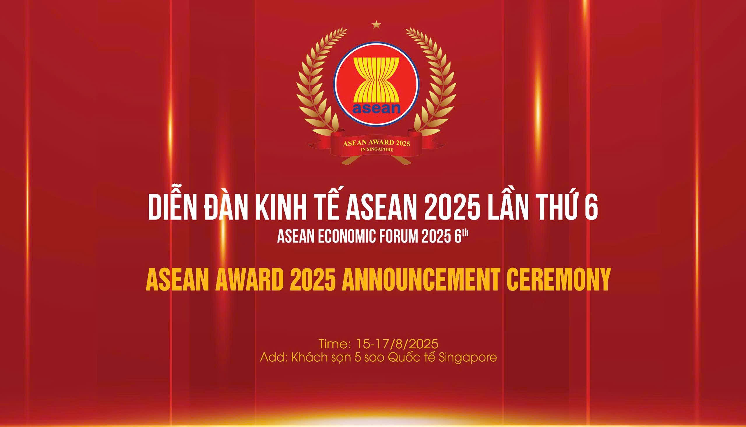 Diễn đàn Kinh tế ASEAN 2025 sẽ diễn ra vào ngày 16/8 tại Singapore. (Ảnh: Ban Tổ chức) Diễn đàn Kinh tế ASEAN 2025 sẽ diễn ra vào ngày 16/8 tại Singapore. (Ảnh: Ban Tổ chức)