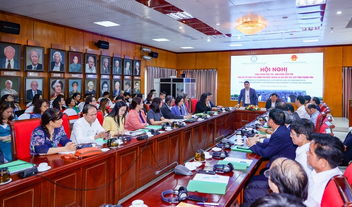 Ngày 31/10/2022 tại Hà Nội, Liên hiệp tổ chức Hội nghị tăng cường hợp tác, vận động viện trợ của các tổ chức PCPNN và các đối tác. (Ảnh: Báo Tin tức) Ngày 31/10/2022 tại Hà Nội, Liên hiệp tổ chức Hội nghị tăng cường hợp tác, vận động viện trợ của các tổ chức PCPNN và các đối tác. (Ảnh: Báo Tin tức)