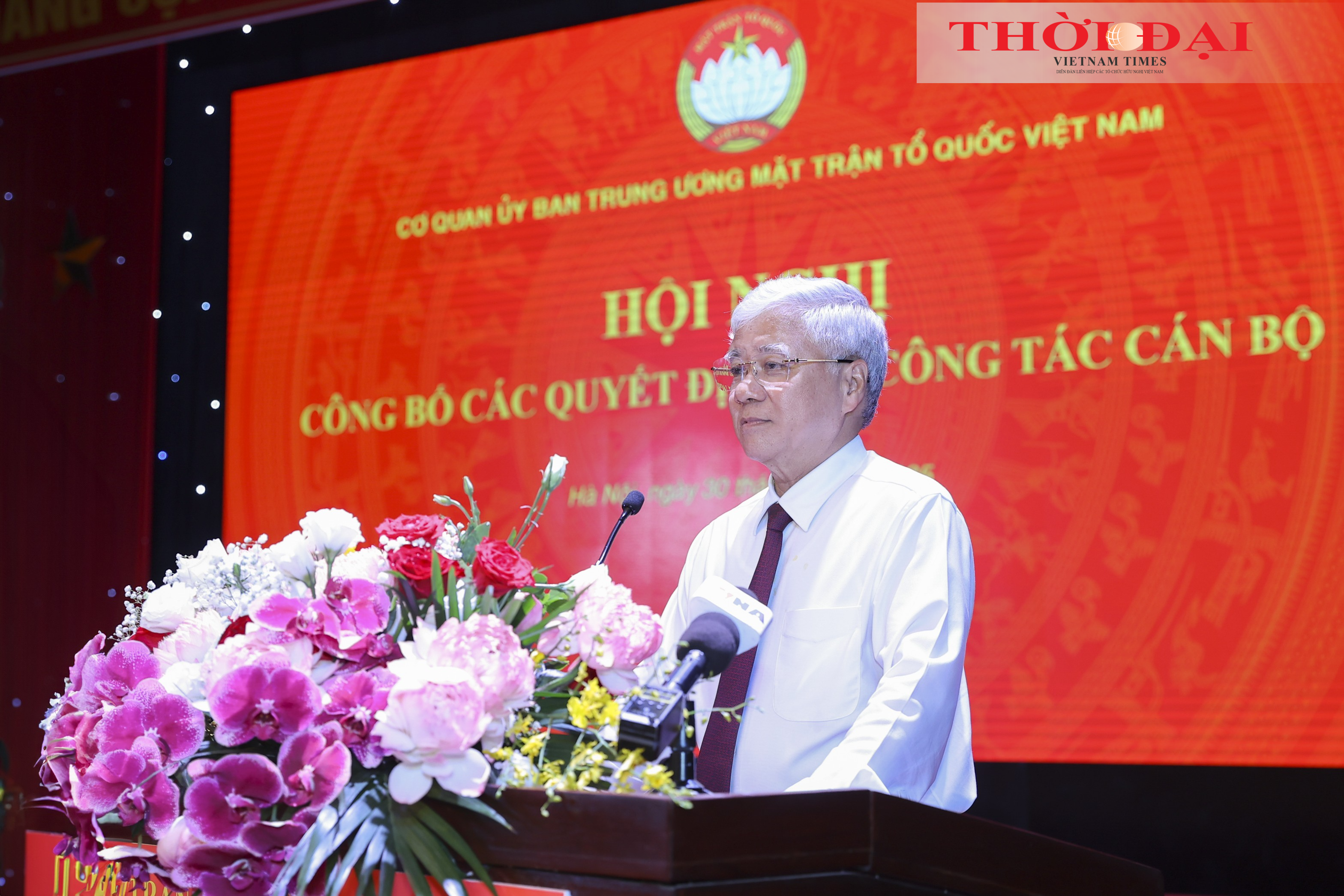 Chủ tịch Ủy ban Trung ương MTTQ Việt Nam phát biểu tại Hội nghị. (Ảnh: Đinh Hòa) Chủ tịch Ủy ban Trung ương MTTQ Việt Nam phát biểu tại Hội nghị. (Ảnh: Đinh Hòa)