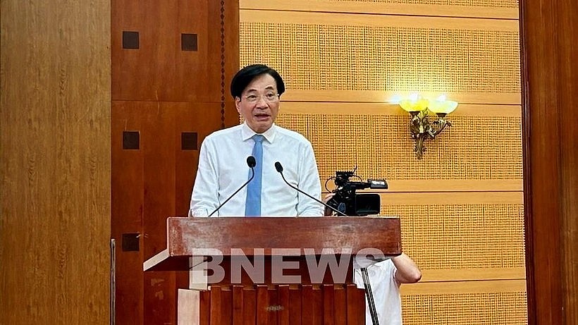 Minister-Chairman of the Government Office Tran Van Son speaks at the press briefing on July 3. (Photo: VNA) Minister-Chairman of the Government Office Tran Van Son speaks at the press briefing on July 3. (Photo: VNA)