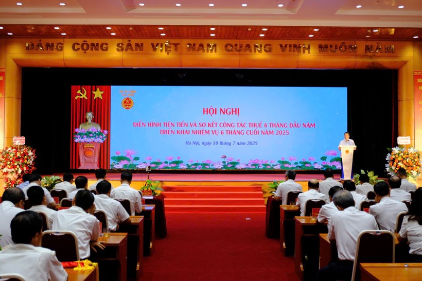 Hội nghị sơ công tác thuế 6 tháng đầu năm, triển khai nhiệm vụ 6 tháng cuối năm, ngày 10/7. (Ảnh: Vietnam+) Hội nghị sơ công tác thuế 6 tháng đầu năm, triển khai nhiệm vụ 6 tháng cuối năm, ngày 10/7. (Ảnh: Vietnam+)