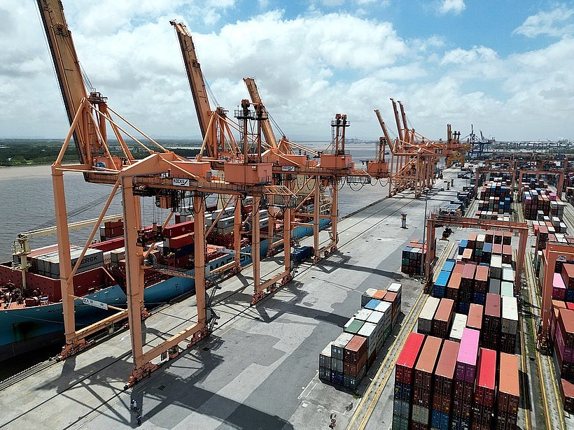 Goods at Hai Phong Port in northern port city of Hai Phong. (Photo: VNA)