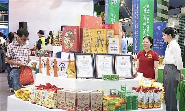 OCOP products of Hà Nội on display at the 2025 Vietnam One Commune, One Product (OCOP) Export Fair (VIETNAM OCOPEX). Photo: VNS OCOP products of Hà Nội on display at the 2025 Vietnam One Commune, One Product (OCOP) Export Fair (VIETNAM OCOPEX). Photo: VNS