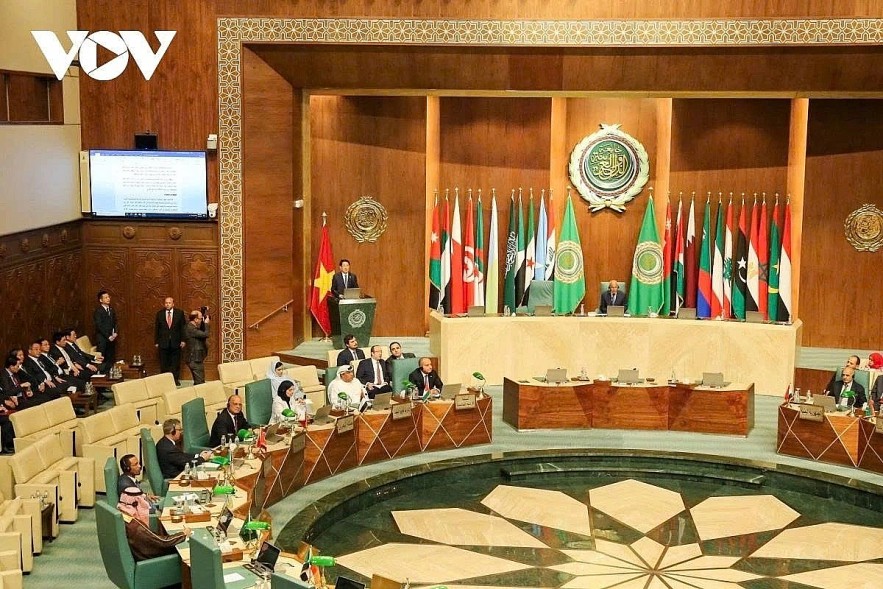 President Luong Cuong speaks at the Arab League headquarters in Cairo on August 4 as part of his State visit to Egypt President Luong Cuong speaks at the Arab League headquarters in Cairo on August 4 as part of his State visit to Egypt