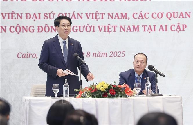 Chủ tịch nước Lương Cường gặp gỡ cộng đồng người Việt Nam tại Ai Cập Chủ tịch nước Lương Cường gặp gỡ cộng đồng người Việt Nam tại Ai Cập