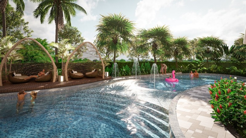 Bể bơi rộng hơn 500 m2 là nơi lý tưởng để thư giãn sau một ngày dài Bể bơi rộng hơn 500 m2 là nơi lý tưởng để thư giãn sau một ngày dài
