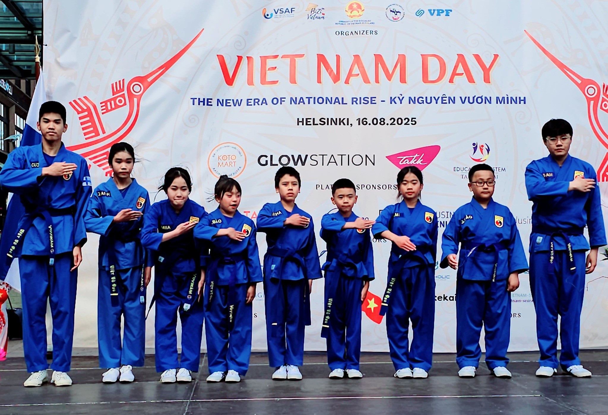 Trình diễn võ thuật Vovinam tại Ngày Việt Nam 2025. (Ảnh: Đại sứ quán Việt Nam tại Phần Lan) Trình diễn võ thuật Vovinam tại Ngày Việt Nam 2025. (Ảnh: Đại sứ quán Việt Nam tại Phần Lan)