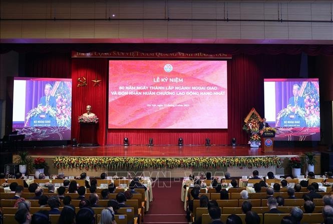 Party General Secretary To Lam addresses the ceremony to mark the diplomatic sector’s 80th founding anniversary (Photo: VNA) Party General Secretary To Lam addresses the ceremony to mark the diplomatic sector’s 80th founding anniversary (Photo: VNA)