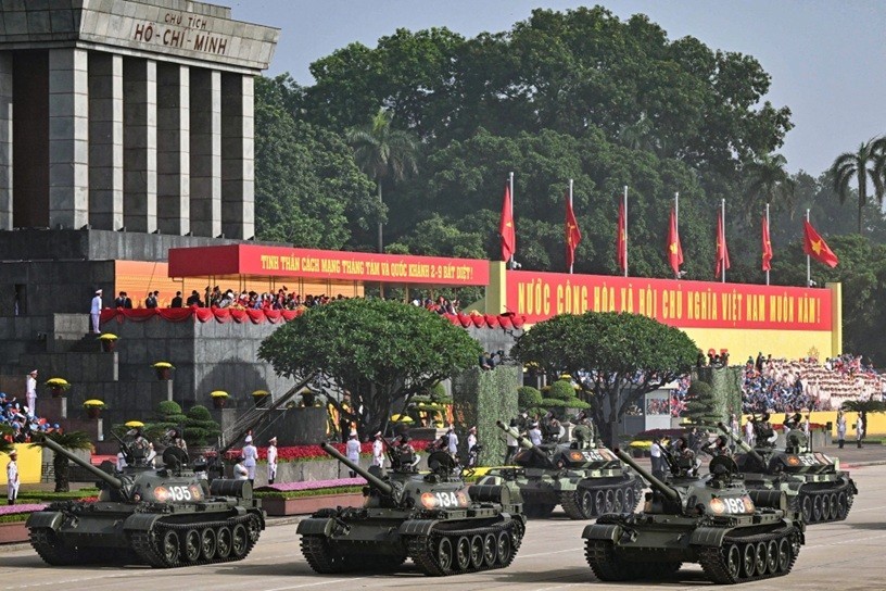 Vietnamese military equipment on display during the National Day parade. (Photo: AFP) Vietnamese military equipment on display during the National Day parade. (Photo: AFP)