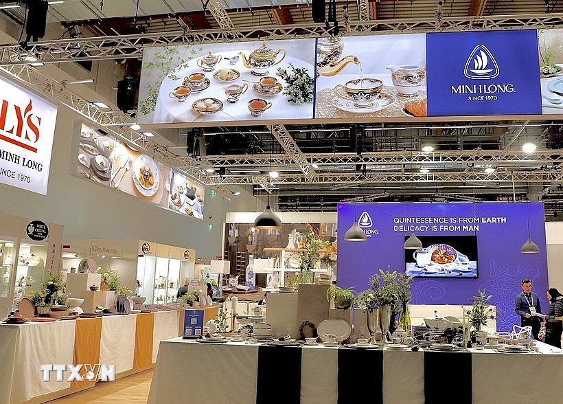 The booth of Minh Long Ceramics at Ambiente 2025 in Frankfurt, Hessen. (Photo: VNA) The booth of Minh Long Ceramics at Ambiente 2025 in Frankfurt, Hessen. (Photo: VNA)