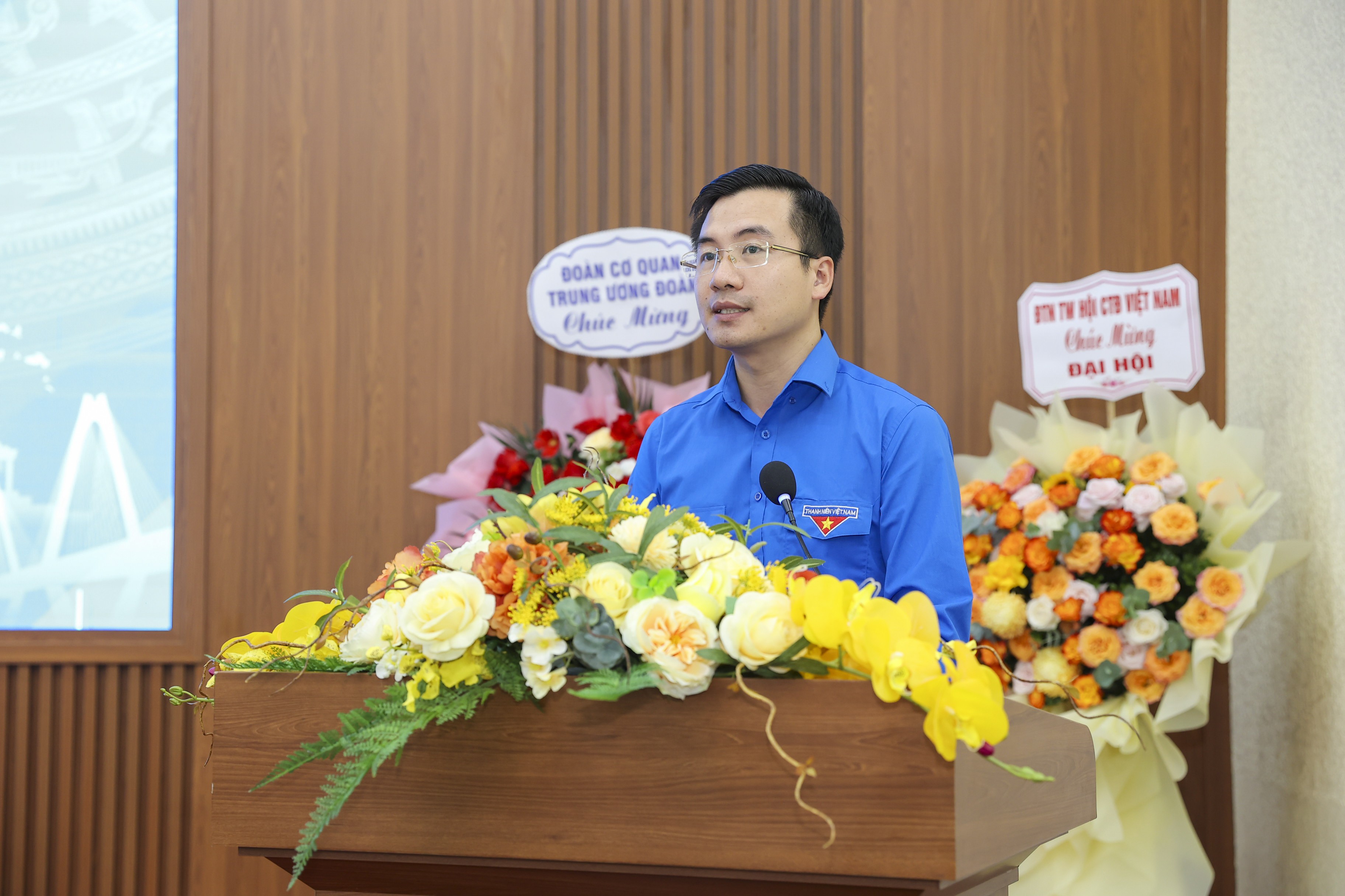 Ông Nguyễn Nhất Linh, Bí thư Đoàn Thanh niên Mặt trận Tổ quốc và các đoàn thể Trung ương phát biểu tại Đại hội. (Ảnh: Đinh Hòa) Ông Nguyễn Nhất Linh, Bí thư Đoàn Thanh niên Mặt trận Tổ quốc và các đoàn thể Trung ương phát biểu tại Đại hội. (Ảnh: Đinh Hòa)
