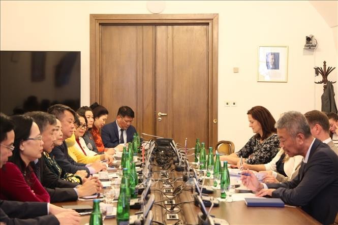 Vice Chairwoman Nguyen Thi Thanh held talks with Deputy Speaker of the Chamber of Deputies of the Czech Republic Jan Skopecek. (Photo: Viet Thang/VNA) Vice Chairwoman Nguyen Thi Thanh held talks with Deputy Speaker of the Chamber of Deputies of the Czech Republic Jan Skopecek. (Photo: Viet Thang/VNA)