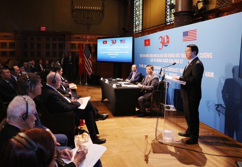 State President Luong Cuong speaks at the event (Photo: VNA) State President Luong Cuong speaks at the event (Photo: VNA)