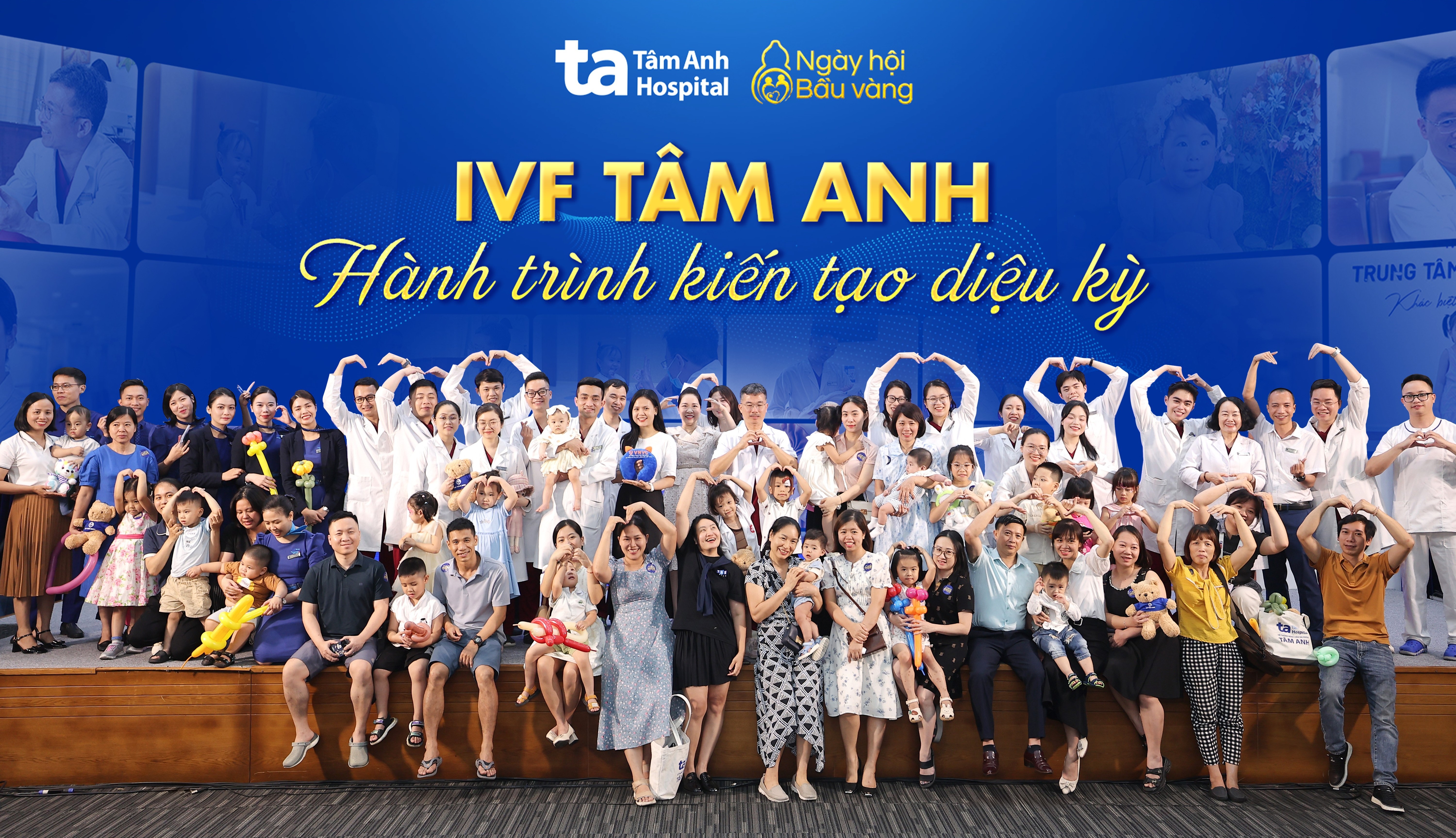 Hàng trăm gia đình hội ngộ trong Ngày hội Bầu vàng IVF Tâm Anh, trong đó các em bé sinh ra từ kỹ thuật IUI/IVF tại bệnh viện được khám sức khỏe miễn phí và tham gia nhiều hoạt động ý nghĩa. Ảnh: Tuệ Diễm. Hàng trăm gia đình hội ngộ trong Ngày hội Bầu vàng IVF Tâm Anh, trong đó các em bé sinh ra từ kỹ thuật IUI/IVF tại bệnh viện được khám sức khỏe miễn phí và tham gia nhiều hoạt động ý nghĩa. Ảnh: Tuệ Diễm.